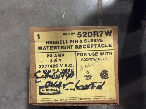 Hubbell 520R7W Pin &amp; Sleeve Watertight Receptacle 20AMP 277/480VAC 4P 5W