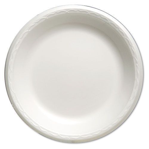 Foam Dinnerware, Plate, 10 1/4 dia, White, 125/Pack, 4 Packs/Carton