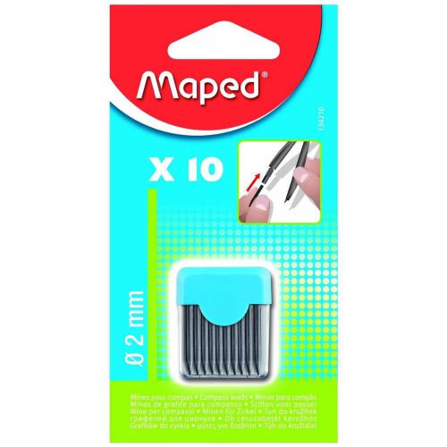 Maped 2 mm Compass Leads in Recloseable Pack Pack of 10 (134210)