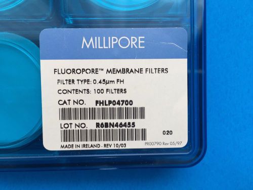 Millipore Flouropore Membrane Filters 0.45um 100 Filters --FHLP04700-- Open Box