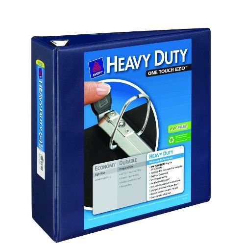 Avery Heavy-Duty Reference View Binder with 4-Inch One Touch EZD Ring, Navy Blue