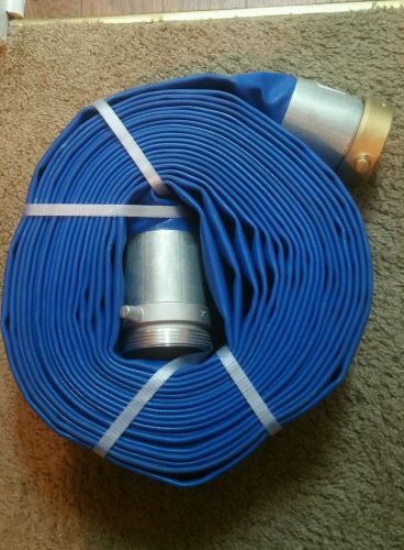 Apache 98138065 3&#034; x 50&#039; blue pvc lay-flat discharge hose with aluminum pin lug for sale