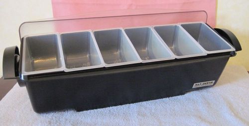San jamar 6 tray bin compartment condiment holder center caddy dispenser server for sale