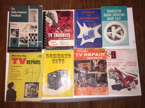 Lot 8 Vintage Books Radio - Tube - Transistor - TV - Electronics Repair - HAM