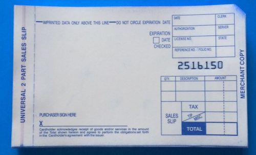 Sales Slips Imprinters- 200 ea- 2 pt Short Form Universal