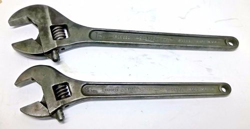 2 diamalloy 18&#034; 15&#034; adjustable wrenches steel diamond tool horsehoe usa used for sale