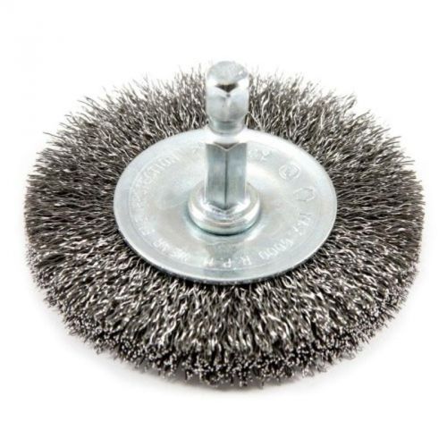 2-1/2&#034;-.008&#034; fine crimped wire wheel brush with 1/4&#034; hex shank forney 72734 for sale
