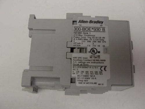 Allen Bradley 300-BOE930 Ser. B NEMA 1 Starter Contactor