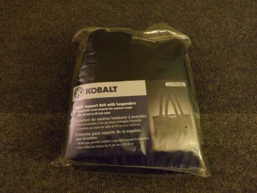Kobalt back support belt with suspenders. 36 to 40 inch waist. Brand new. NR