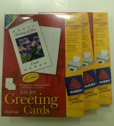 Lot of 3 Packs - Avery 3265 Half-Fold Greeting Cards