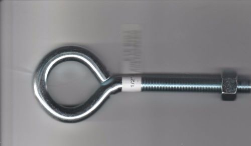 Eye bolt- 1/2 x 6 inch  zn eye bolt 61387 for sale