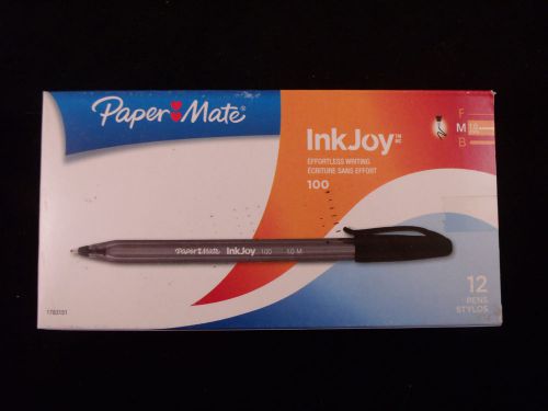 Lot of 216 New Paper Mate Ink Joy Black Ink Medium Point Ballpoint Pens 12/ Box
