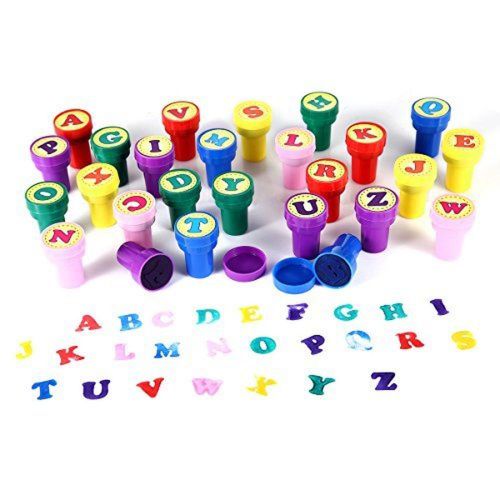 Stamps for Kids LUCKYBIRD Best Sell Self Inking Plastic Alphabet Stamps Set 2...
