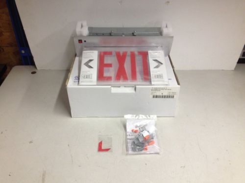 New generic unbranded exit sign recessed edge mount red led single face for sale