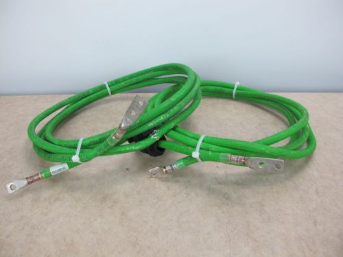 Lot of 2 GE TelcoFlex III KS24194 Power Wire Cable 2=AWG 10ft Green 600V w/Lugs