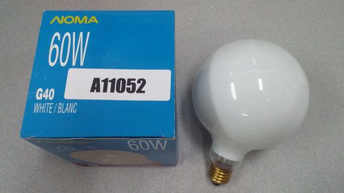 LOT of (5) Noma Incandescent Light Bulb Globe Shape White 60W G40 120VAC