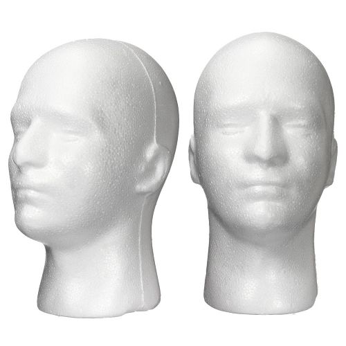 Male Foam Styrofoam Display Head Mannequin Stand Manikin Model Glasses Wig Hat