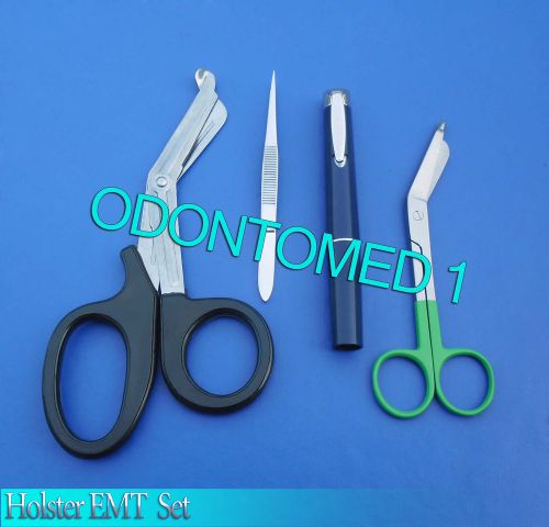 Colormed Holster Set Black EMT Diagnostic Blue Pen+Green Lister Bandage Scissor