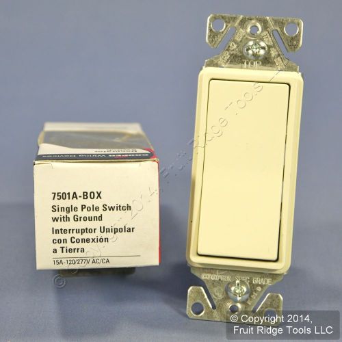 Cooper almond decorator rocker light switch 15a single pole 120/277v 7501a boxed for sale