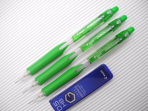 Green NEW 5pcs Pilot PROGREX H-125C 0.5mm mechanical pencil free HB leads(Japan