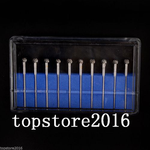 10pcs Dental Lab Polisher Drills Assorted Tungsten Steel Carbide Burs D04 2.35MM