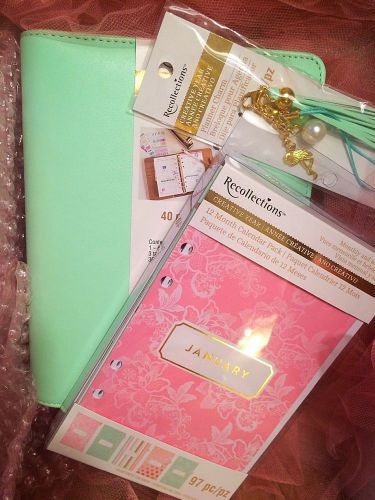 Michaels Recollections Personal Size Planner, monthly insert and charm Kit