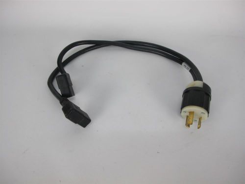 Leviton L6-30P to Two C19 Plugs Line Power Cable 20A 250V 24&#034; P/N 20-01-00119-R