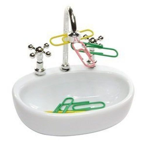 Bluecell White Plastic Faucet Sink design Paper Clip Dispenser Holder