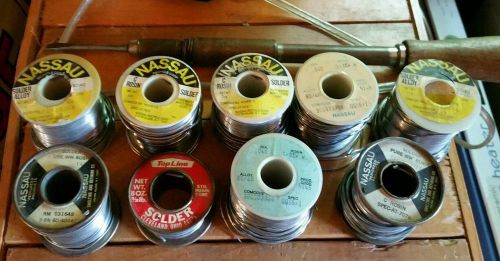 Assorted spools of SOLDER ,most Nassau , weight approx. But close