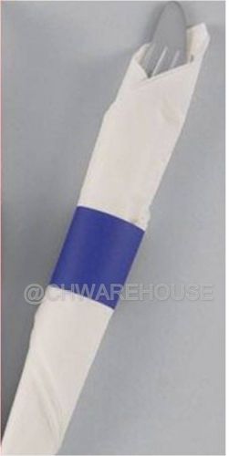 Blue mh paper napkin bands (1000) self adhesive 4-1/4&#034; x 1-1/2&#034; ships free for sale