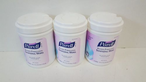 LOT OF (3) 175CT NEW! PURELL ALCOHOL FORUMALATION SANITIZING WIPES 9031-06