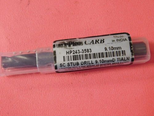 Hypro carb hp243-3583 9.10mm stub drill tialn coated coolant thru drill for sale