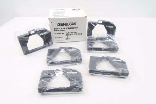 NEW BOX OF 6 GENICOM LA10R-06 DEC LA34 W/REINKER BLACK RIBBON CARTRIDGE D531631