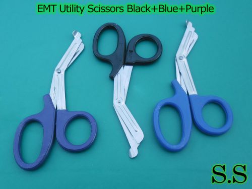 EMT Utility Scissors Set Black,Purple &amp; Blue Colour Surgical Instruments