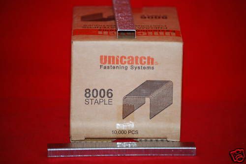 Unicatch Series 80-1/4&#034;1/2&#034; Crown 21 Ga Galvanized Upholstery Staples 10,000/Box