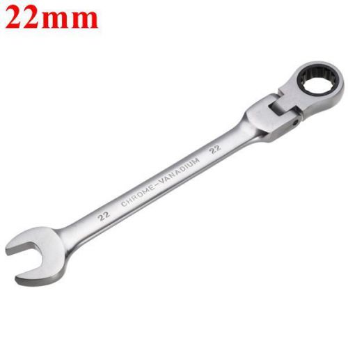 New 22mm Metric Chrome Flexible Head Ratchet Action Wrench Spanner Nut Tool
