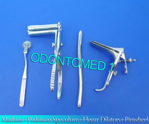Mathieu Speculum+ Hegar Dilator+ Pinwheel &amp; Pederson Speculum Small