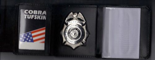 Fire officer&#039;s eagle top style badge cut-out/id/money/credit card wallet ct03lre for sale