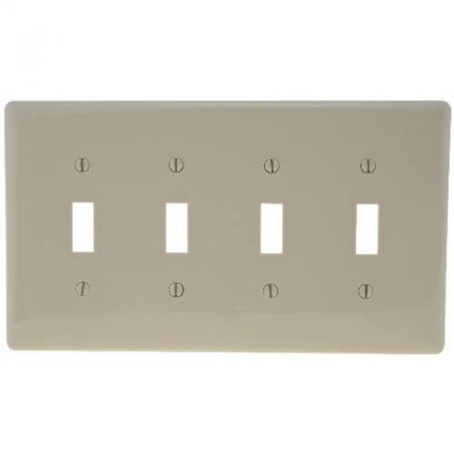 Wallplate Midi Toggle 4-Gang Almond Hubbell Electrical Products NPJ4LA