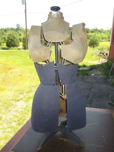 VINTAGE ADJUSTABLE MANNEQUIN DRESS MAKER&#039;S 32&#034; FORM HEAVY CAST IRON BASE