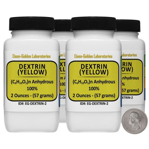 Yellow Dextrin [(C6H10O5)n] 100% ACS Grade Powder 8 Oz in Four Bottles USA