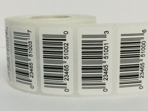 1000 Labels 2x1 Pre-Printed UPC Bar Code Barcode CONSECUTIVE NUMBER Stickers