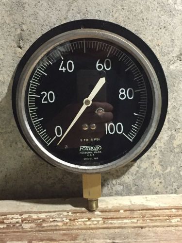Large 7&#034; 1950&#039;s vintage brass pressure gauge, black face, steampunk for sale