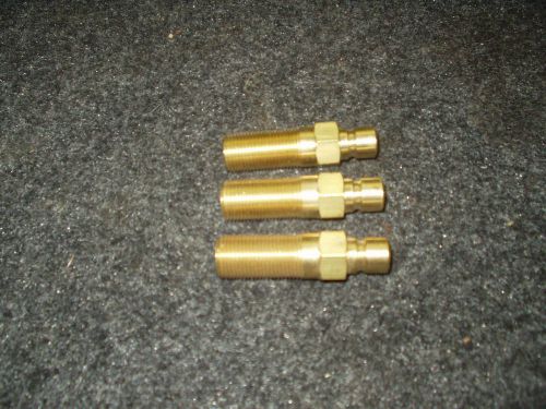New lot of 3 ppe brass male plug fitting 2 1/2&#034; long 3/8&#034; id,  1/2&#034; npt for sale