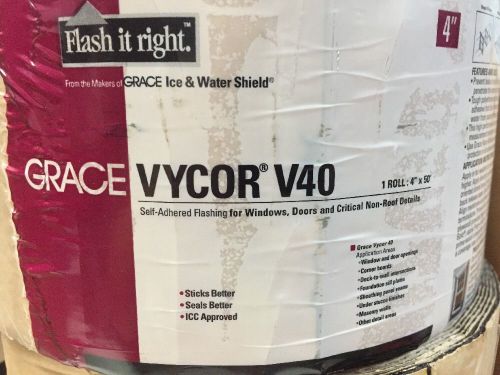 Grace Vycor V40 Ice &amp; Water Shield for Windows &amp; Doors 1~roll 4&#034; X 50&#039;