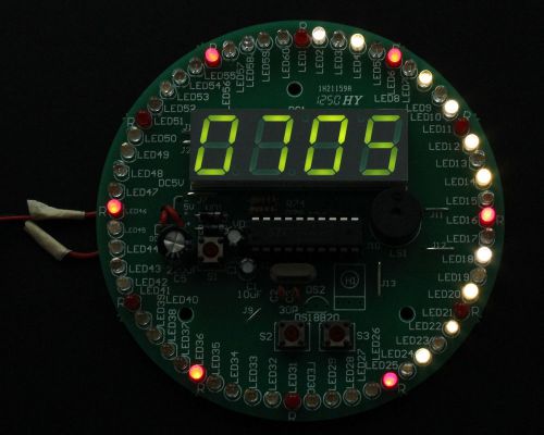 1PCS DIY Kit Remote Control Multi-Function Rotating Electronic Clock