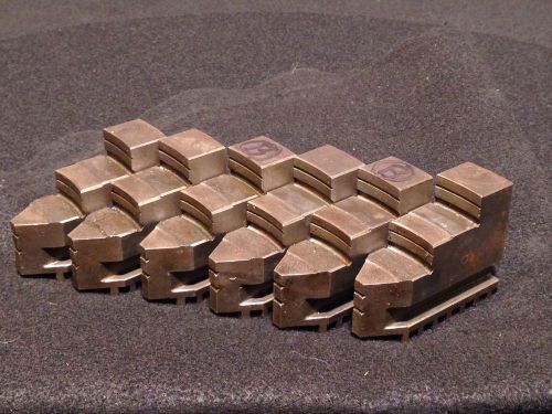 Replacement Lathe Chuck Jaws Stamped 1977 Qty 6 Size .985 TK 2.23 W 2.92 LG Inch