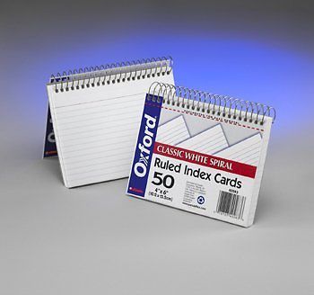 Spiral Index Cards 4 x 6 White 50/Pack