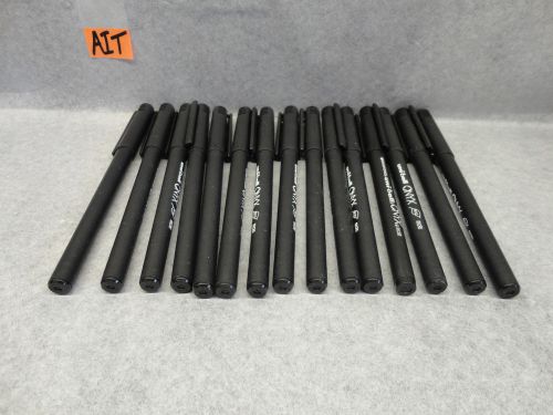 UNI-BALL ONYX STICK ROLLER BALL PENS, FINE POINT, BLACK INK, LOT OF 14 AIT
