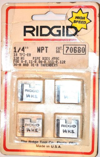 NOS Ridgid USA HS 1/4&#034;-18 NPT RH PVC PIPE DIE 4 0-R,11-R,00-R,111-R etc.  #70680